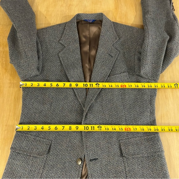 Vintage Pendleton Tweed Blazer Mens 40R Wool Basket Weave Sport Coat Jacket - Picture 8 of 12